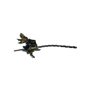 PLASTOY BLACK & GOLD DRAGON MEDIEVAL KNIGHT JOUSTING LANCE FANTASY FIGURE
